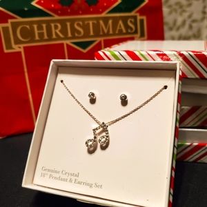 Music note necklace and earrings set